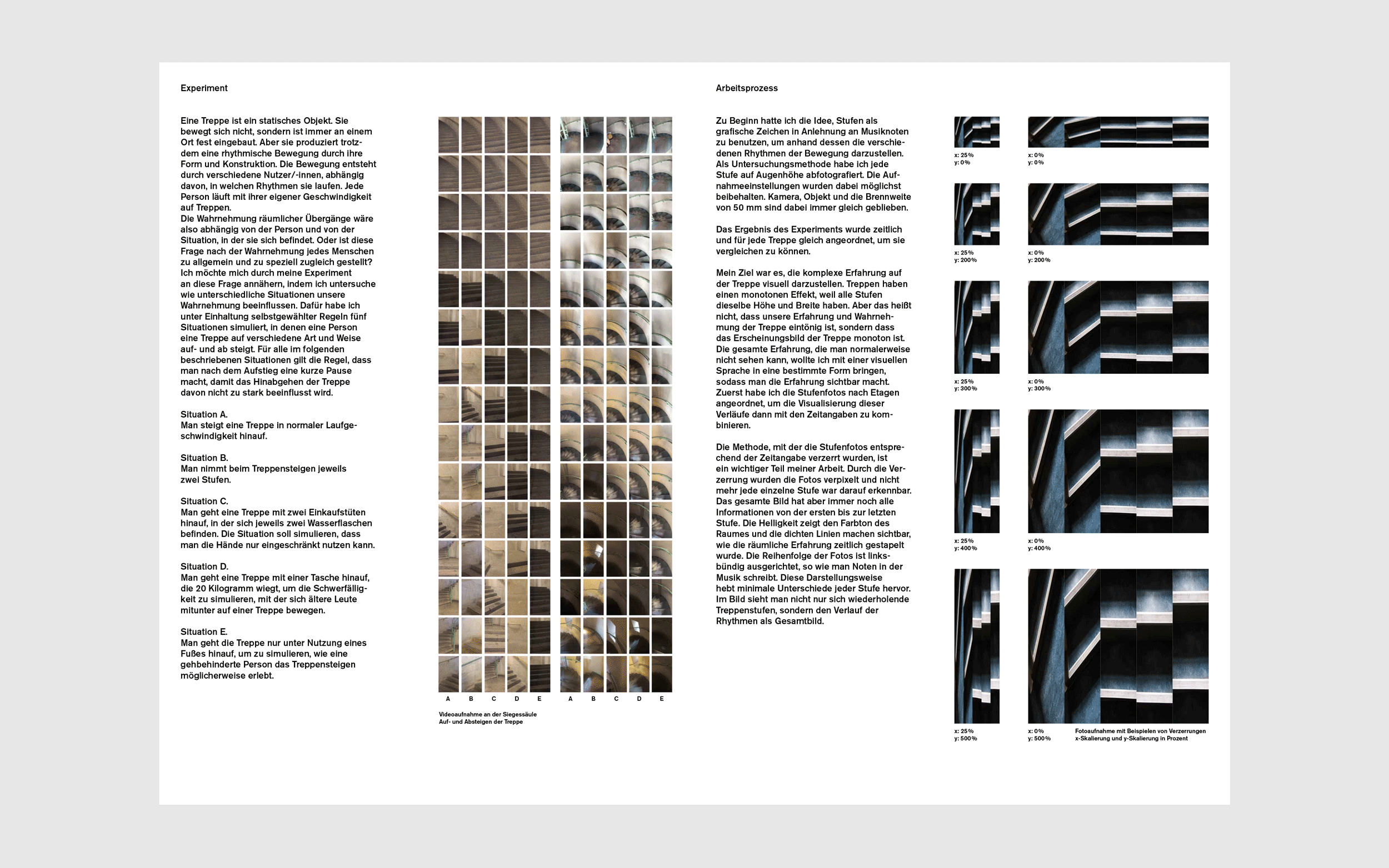 Documentation of Young Sam Kim's UdK Bachelor work: Staircase / experiment.