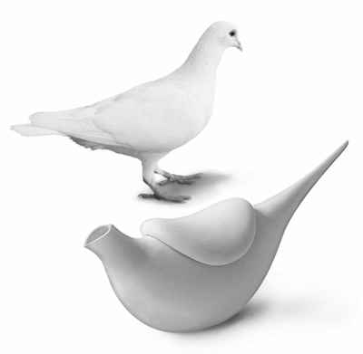 kettle with a white dove