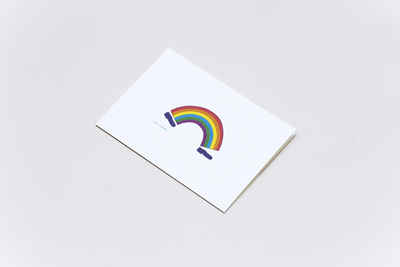 Post card with full colour version of rainbow step