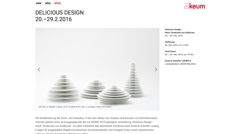 Screen grab of Keum art project desktop version