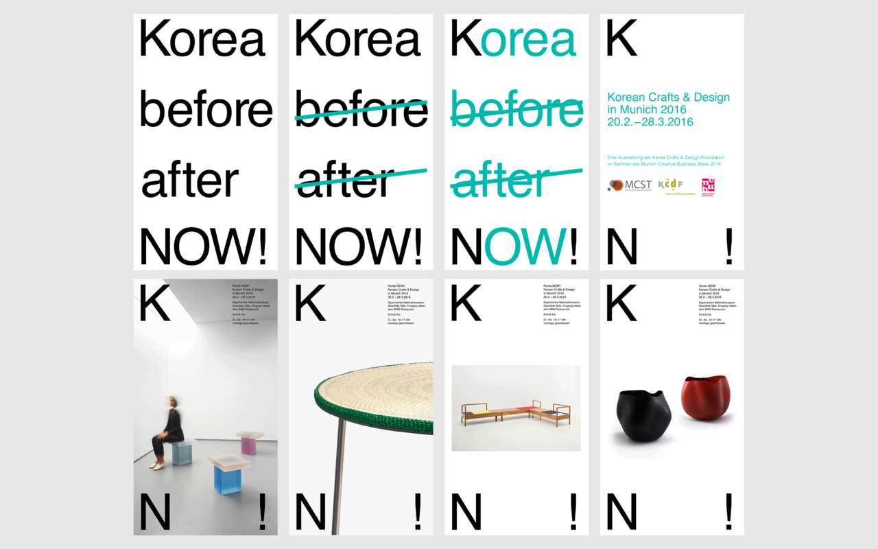 illustration of slides from the Korea Now exhibition in Bavarian National Museum