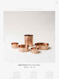 screenshot of Material Hunter collection gallery modal copper bowls items in tablet version